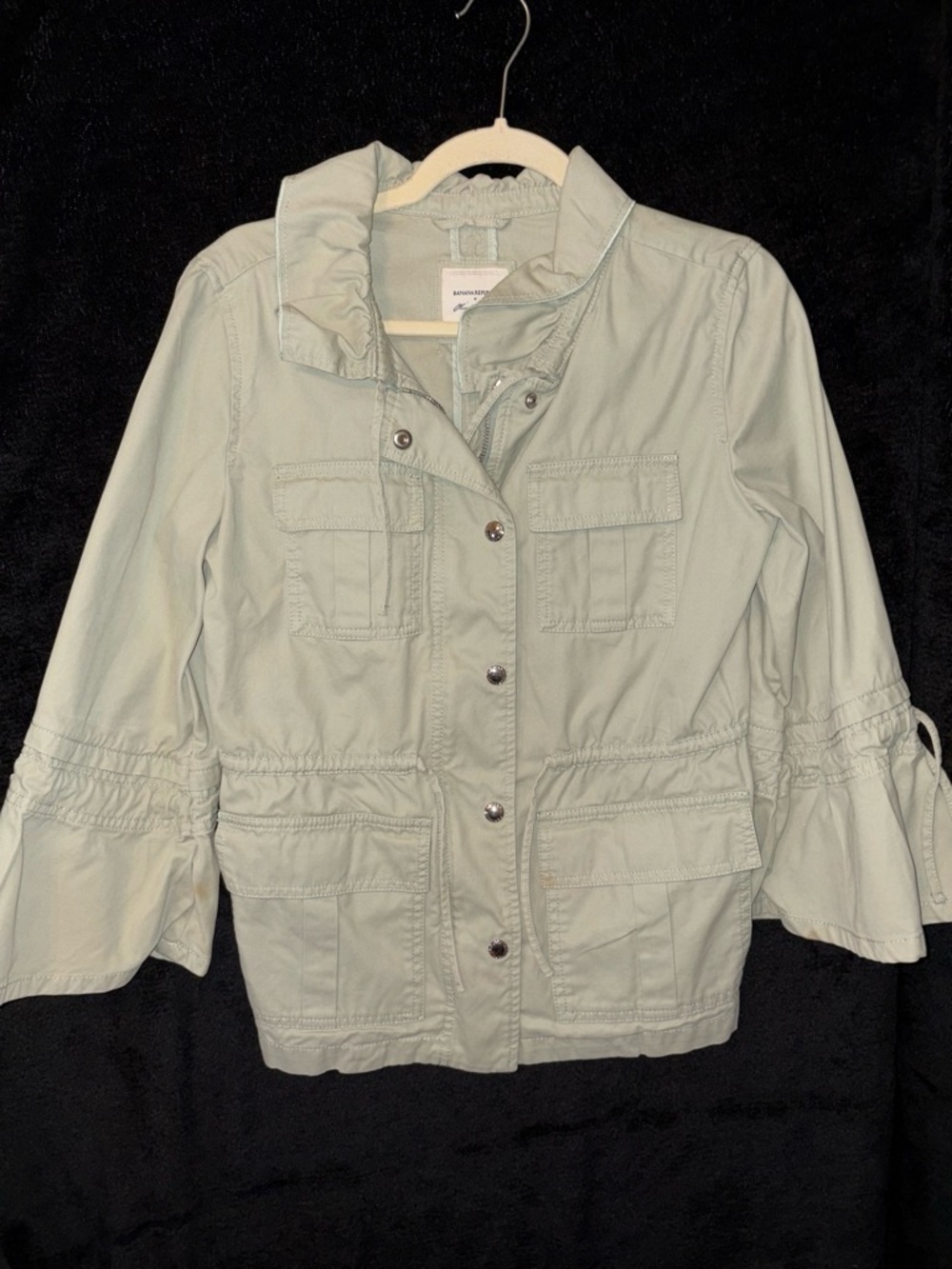 Banana Republic Olivia Palermo Surplus Jacket XS Pale Green Utility Jacket EUC
